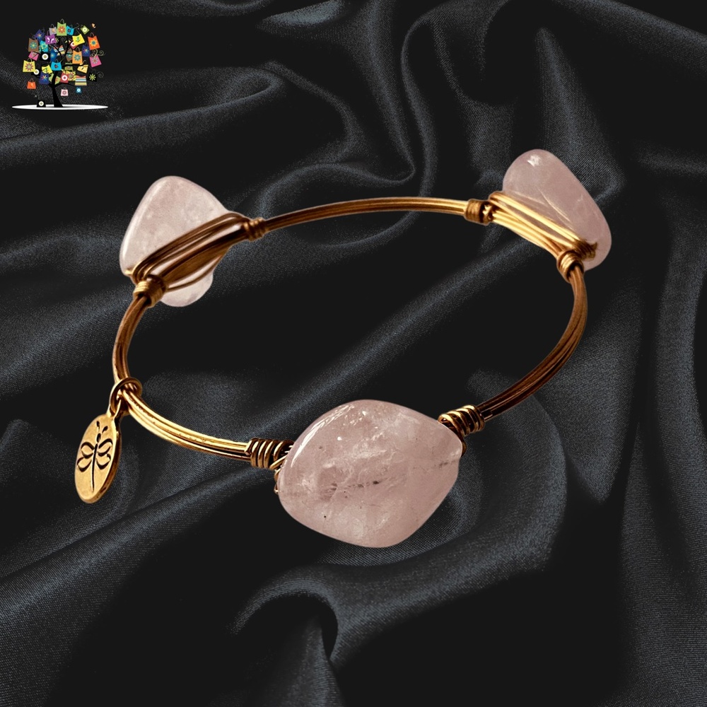 Crystal Wire Bangle Rose Quartz - Picture 3 of 3